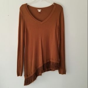 Chicos Fringe A symectral light weight sweater